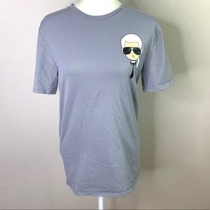 Karl Lagerfeld gray cotton tee shirt